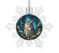 3D Snowflake Owl Nocturnal Exotic Ornaments 2025 Shatterproof Christmas White Snow Flakes Decorating Hanging Ceiling Frozen Winter Wonderland Party Holiday Birthday New Year Home Decor