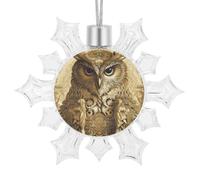 3D Snowflake Owl Pattern Ornaments 2025 Shatterproof Christmas White Snow Flakes Decorating Hanging Ceiling Frozen Winter Wonderland Party Holiday Birthday New Year Home Decor