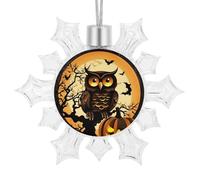 3D Snowflake Owl Pumpkin Head Ornaments 2025 Shatterproof Christmas White Snow Flakes Decorating Hanging Ceiling Frozen Winter Wonderland Party Holiday Birthday New Year Home Decor