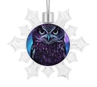 3D Snowflake Purple Owl Ornaments 2025 Shatterproof Christmas White Snow Flakes Decorating Hanging Ceiling Frozen Winter Wonderland Party Holiday Birthday New Year Home Decor