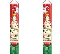 3D Snowman Reindeer Door Hanging 180x30cm Polyester Christmas for | Sturdy polyester fabric for indoor or outdoor use Merry 3D holiday characters Includes rope for easy placement
