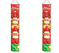 3D Snowman Reindeer Door Hanging 180x30cm Polyester Christmas for | Sturdy polyester fabric for indoor or outdoor use Merry 3D holiday characters Includes rope for easy placement