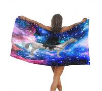 3D Snowy Horse Beach Towel Microfiber Soft Quick Dry for Adults, Dream Bath Towel Lightweight Soft Absorbent for Travel Swimming Pool Sports, 75 x 150 cm