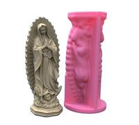 3D Soap Moulds Virgin Mary Fondant Cake Decorating Baking Tools Sculpture Aromatherapy Candle Silicone Mold DIY Tool Sculpture Mold for Shots