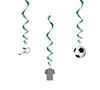 3D Soccer Hanging Swirl Decorations (66cm) - Vibrant Assorted Designs Decorations - Perfect for Sports-Themed Parties - Set of 3