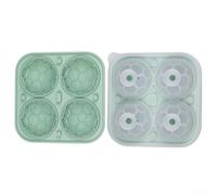 3D Soccer Ice Cube Molds With Funnel, Silicone Football Shaped Ice Tray For Cocktails Whiskey Bourbon Brandy, Reusable Black Ball Maker For Party Bar Home(green-football)