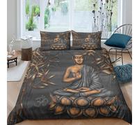 3D Soft Microfibre Buddha meditation Comforter Cover Skin-Friendly Bedding Set w/Pillow Shams Zen spiritual art Duvet Cover Set All Season Easy Care, Washable for Men Women Kids King（220x240cm）