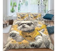 3D Soft Microfibre Cute Dog Wearing Duvet Cover Sets Breathable Bedding Set with Pillow Cases Cartoon Superhero Comforter Cover All Season Machine Washable for Men Women Kids Super king（260x220cm）