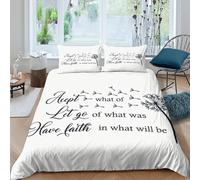 3D Soft Microfibre Motivational quote Bedding Quilt Cover All Season Bedding Set with Pillow Cases Inspirational wall Duvet Cover Set All Season Easy Care, Washable for Couples Single（140x200cm）