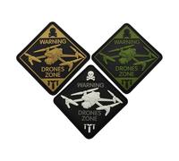 3D Soft PVC Drone Warning Patch - High Visibility Green Adhesive Badge for Bags, Vests, Uniforms - Safety Identifier for Drone Zones, Outdoor Use, and Emergency Services