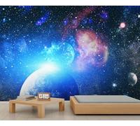 3D Space Mural Milky Way Starry Sky Wall Murals Space Theme Murals for Bedroom Cosmic Nebula 3D Photo Wallpaper for Living Room Bathroom Sofa Wall 250 x 175 cm