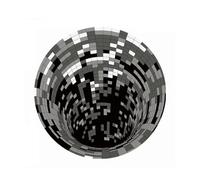 3D Space Round Carpet Checkered Vortex Optical Illusions Non-Slip Area Rug Anti-Slip Floor Mat Non-Woven Doormat Crystal Velvet Fabric Skin Friendly Comfortable Foot Feeling Firm Lock Edge Plastic Par