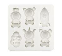 3D Spaceship Astronaut Kitchen Baking Mold Silicone Cake Decorating Tools Fondant Chocolate Biscuits Silicone Mold Baking Molds for Oven Cakes Shapes