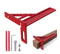 3D Speed Square, Aluminum Alloy Combination Square for Woodworking, Carpenters Square with Multi-Angle Measurement, Detachable Engineers Square & Angle Measurement Tool with 2 Woodwork Pens