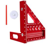 3D Speed Square, Carpenters Square 22.5°-90° Multi Angle Combination Squares with Angles Position Aid, Aluminum Alloy Set Square Measuring Tool, Woodworking Protractor Tool