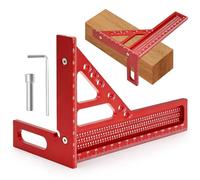 3D Speed Square, Carpenters Square 22.5°-90° Multi Angle Combination Squares with Angles Position Aid, Aluminum Alloy Set Square Measuring Tool, Woodworking Protractor Tool for Engineers & Carpenters