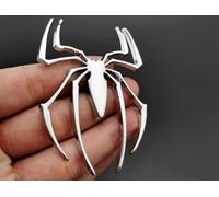 3D Spider Emblem Car Sticker Metal Chrome Badges for Universal Vehicle, Truck, Motorcycle, RV, Scooter, SUV, Door, Window (silver)