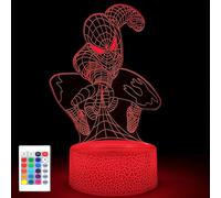 3D Spider-Man Night Light for Boys,16 Colors Dimmable Optical Illusion Lamp,Bedroom Decorations Bedside Lamp,Birthday Christmas Holiday Gifts for Man