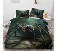 3D Spider Super King Duvet Cover Set 220x260cm 3 piece Soft Microfiber Reversible Bedding Set Animal Spiders Comforter Cover with Zipper Closure Quilt Cover with 2 Pillowcase 50x75cm（Image 2-10）