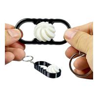 3D Spiral Keychain, Double Twist Fidget Charm, 5.12x1.18 Inch Pocket Toy with Smooth Spin, Lightweight Printed Pendant, Bag Accessory with Modern Style, Stress Reliever for School Office