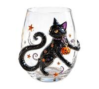 3D Spooky Candlelit Party Glass with Raised Details Whiskey (cat) (B)
