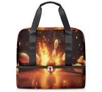 3D Sports Bowling Ball Sports Duffle Bag for Women Men Kirls Boys Girls 21 L Weekend Overnight Bags Wet Seperated Tote Bag for Travel Gym Yoga