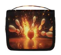 3D Sports Bowling Ball Travel Toiletry Bag for Women Men Girls Boys Kids Makeup Cosmetic Bag Hanging Wash Bag Toiletries Organizer Shower Bag