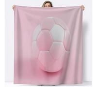3D Sports Football Simple Design Printed Flannel Fleece Throw Blanket, King size Super Soft Flannel Lightweight Fluffy Plush Fuzzy Bed Blanket for Bedding Sofa and Travel, Pink