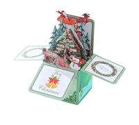 3D Spring Out Christmas Cards, Unique Folded Christmas Card with Envelopes Stickers, Winter Scene Holiday Greeting Cards with Tree, for Friends, Family and Loved Ones