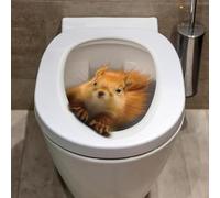 3D Squirrel Toilet Seat Sticker, Bathroom Lid Sticker Funny Lid Stickers Decor DIY Lid Home Toilet Accessories
