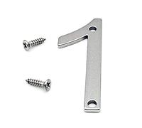 3D Stainless Steel House Plaque Numbers 0-9 5cm with Screws Metal Polished Shining Digital Silver Label Doorplate Door Number for Mailbox Street Address Signs Indoor Outdoor 2 Inch, Rustproof (1)