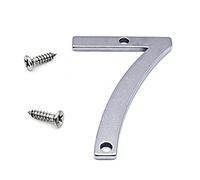 3d Stainless Steel House Plaque Numbers 0-9 5cm with Screws Metal Polished Shining Digital Silver Label Doorplate Door Number for Mailbox Street Address Signs Indoor Outdoor 2 Inch, Rustproof (7)
