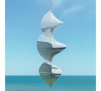3D Stainless Steel Wind Spinner - 11.8" Hanging Garden Wind Spinner for Outdoor & Indoor Decor | Kinetic Metal Yard Art for Patio, Balcony, Porch, or Living Room (Spiral)