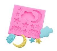 3D Star Moon Clouds Shaped Silicone Fondant Mould, Cake Moulds for Handmade Ice Cube Candle Chocolate Soap Candy Making