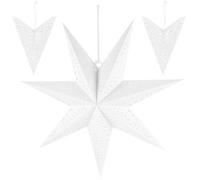 3D Star Pendant Lamp Shades for Christmas Decor, 3pcs Set with White Color & 50cm Size, 3D Design, Perfect for Christmas Decorations, 3D Star Pendant Lamp Shades, 3pcs White 50cm