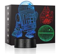 3D Star Wars Lamp, ZNZ LED Optical Illusion Night Light, 16 Colors Changing Remote Touch Mood Lamp - Perfect Christmas and Birthday Gifts for Kids Men Women and Star Wars Fans