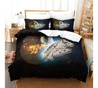 3D Star Wars Printed Quilt Cover Bedding Set Easy Care And Super Soft Microfiber with Zipper with Pillowcases Duvet Cover for Kids Teenagers Adult AgedKing(220x240cm)