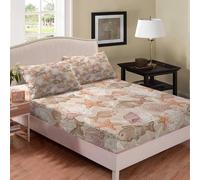 3D Starfish Double Fitted Sheet Fish Printed Bed Sheets 30 cm Deep Fitted Sheets Soft Microfiber Bedding 120x190 cm with 2 Pillowcases for kids and aldults CL5940