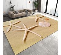 3D Starfish Shells Geometric Carpets For Home Living Room Bedroom Bedside Sofa Area Rugs Kitchen Doormat Kids Play Non-Slip Floor Mats 40 X 60 Cm, Stain Resistant Easy Clean -567021283559