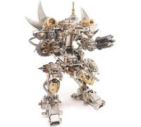 3D Steampunk Mecha Warrior “Berserker” Metal Model Kit - 500+ Stainless Steel Parts, Articulated DIY Robot Assembly for Display, Collection & Gift for Adults