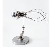 3D Steampunk Metal Puzzle with LED Lights, DIY Mechanical Jellyfish Creature Model Kit, Bionic Oceanic Creature Desk Ornament (247+PCS)
