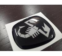 3D Steering Wheel Logo Sticker Compatible with Fiat Models Size 40 x 43 mm (Black)