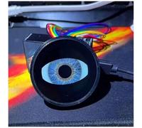 3D Stereo Devil Eye Headlight, USB LED Dynamic Evil Eyes Light for Cars, 12V WiFi Control Mini Projector Lens Lamp (1pcs Blue)