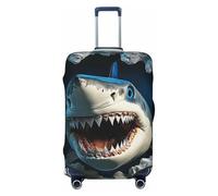 3D Stereo Visual Effect Big Shark Elastic Travel Luggage Cover Suitcase Protector, Print Suitcase Baggage Cover Anti-Scratch