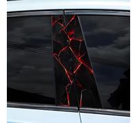 3D Stereoscopic Crack Decal for Car B-Pillar Waterproof PET Sticker for Door Pillar Decoration DIY Vehicle Exterior Customization, 50cm x 25cm (19.68in x(F)