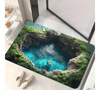 3D Stereoscopic Vision Trap Rug, Optical Illusion Hole Rug, Floor Optical Illusion Rugs Cave, Funny Anti Slip All-Weather Doormat Rugs That Looks Like a Hole for Home Office (Mix Color B 50 * 80cm)