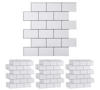 3D Stick Tile Stickers, 30.5cm x 30.5cm 10PCS Self Adhesive Wall Tiles Splashback Peel and Stick on Wall Tiles Mosaic Tile Transfers Stickers Backsplash for Kitchen & Bathroom,Thickening（White）