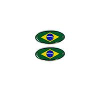 3D Sticker Oval Brazil Flag