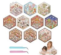 3D Sticker Scene, 10 Sets 3D House Stickers, Funny Cartoon Scene Stickers Make Your Own Supermarket Restaurant Coffee Shop Sweet Shop Bedroom for People Relief Stress Pass The Time