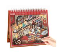 3D Sticker Scene Book 10 Sets DIY Cute Funny Collection Collage | 3D Illusion Scene Journal Sticker Book For Students Planner Diaries Journals Home Back To School Classroom Holidays
